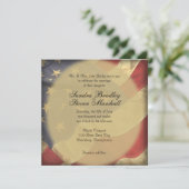 Flagge-Hochzeits-Einladungen Einladung (Stehend Vorderseite)