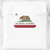 Flagge Hollywood, Kalifornien Quadratischer Aufkleber (Tasche)