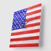 Flagge-Holz Quadratische Wanduhr (Winkel)