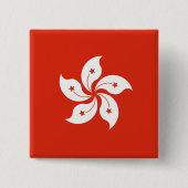 Flagge Hongkong Button (Vorderseite)