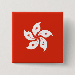 Flagge Hongkong Button