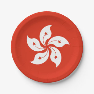 Flagge Hongkong Pappteller