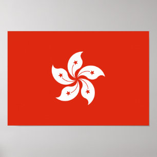 Flagge Hongkong Poster