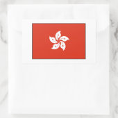 Flagge Hongkong Rechteckiger Aufkleber (Tasche)