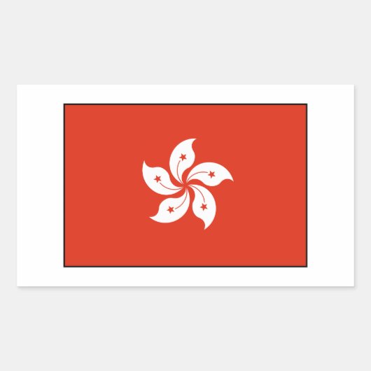 Flagge Hongkong Rechteckiger Aufkleber (Vorderseite)