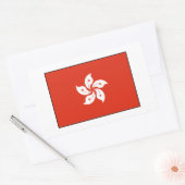 Flagge Hongkong Rechteckiger Aufkleber (Umschlag)