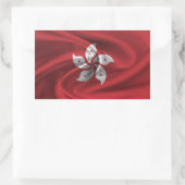 Flagge Hongkong Rechteckiger Aufkleber (Tasche)