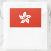 Flagge Hongkong Rechteckiger Aufkleber (Tasche)