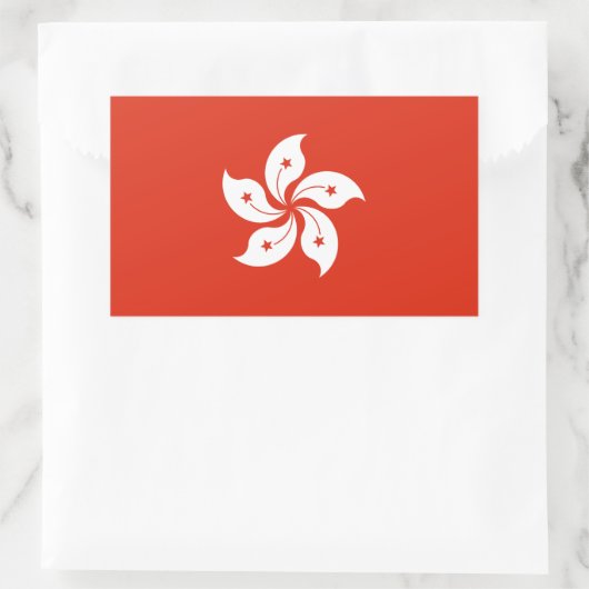Flagge Hongkong Rechteckiger Aufkleber (Tasche)