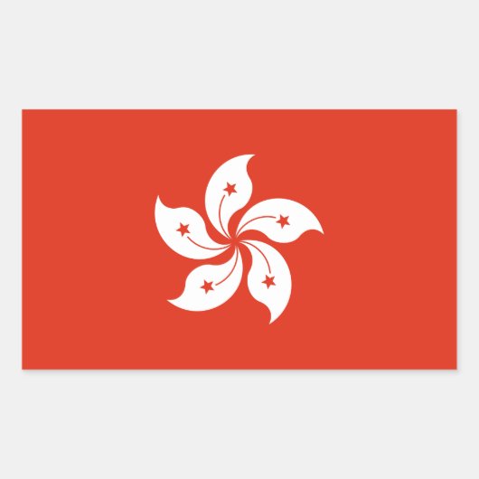 Flagge Hongkong Rechteckiger Aufkleber (Vorderseite)