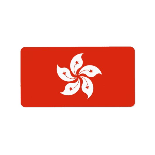 Flagge Hongkongs Adressaufkleber (Vorne)