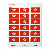 Flagge Hongkongs Adressaufkleber (Vorne)