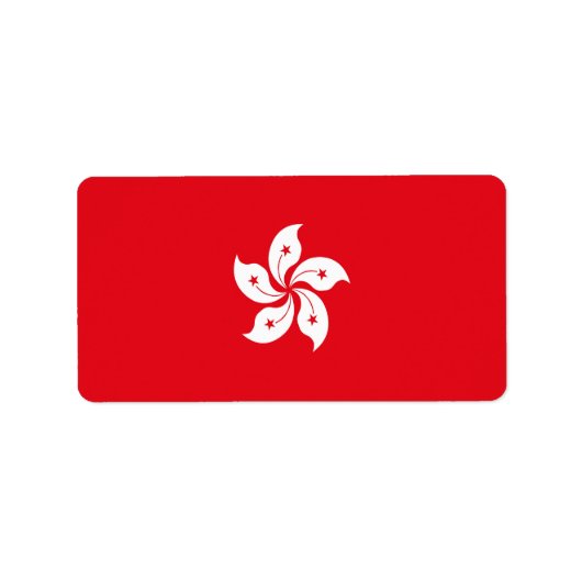 Flagge Hongkongs Adressaufkleber (Vorne)