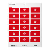 Flagge Hongkongs Adressaufkleber (Vorne)