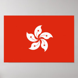Flagge Hongkongs Bauhinia Blakeana HK Flag Poster