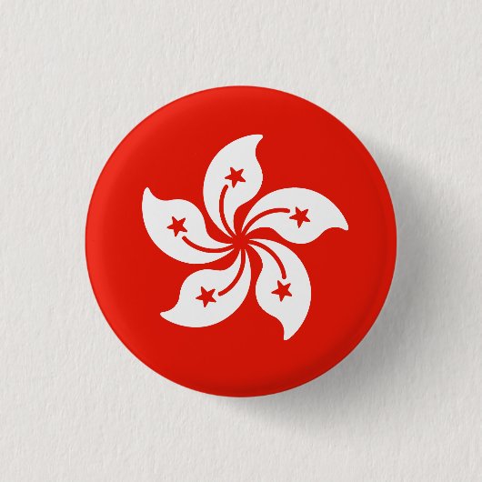 Flagge Hongkongs Button (Vorderseite)