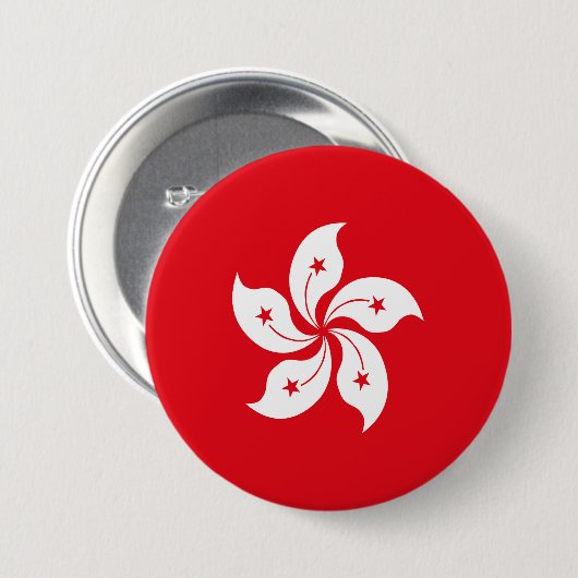 Flagge Hongkongs Button (Vorne & Hinten)