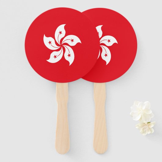 Flagge Hongkongs Fächer (Vorne und Hinten)