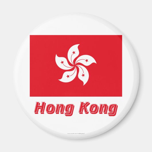 Flagge Hongkongs mit Name Magnet (Vorne)