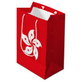 Flagge Hongkongs Mittlere Geschenktüte (Vorderseite Schrägansicht)