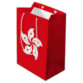 Flagge Hongkongs Mittlere Geschenktüte (Rückseite Schrägansicht)