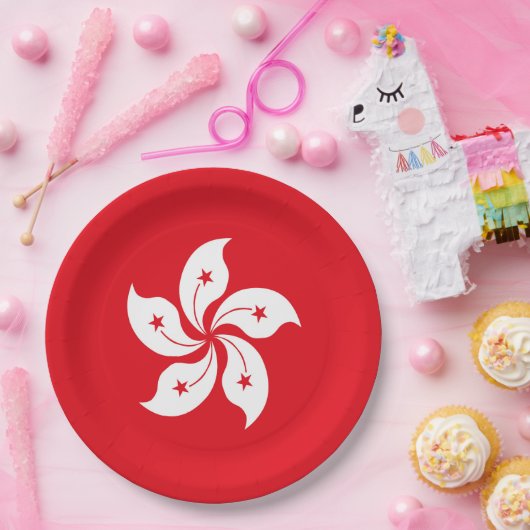 Flagge Hongkongs Pappteller (Party)