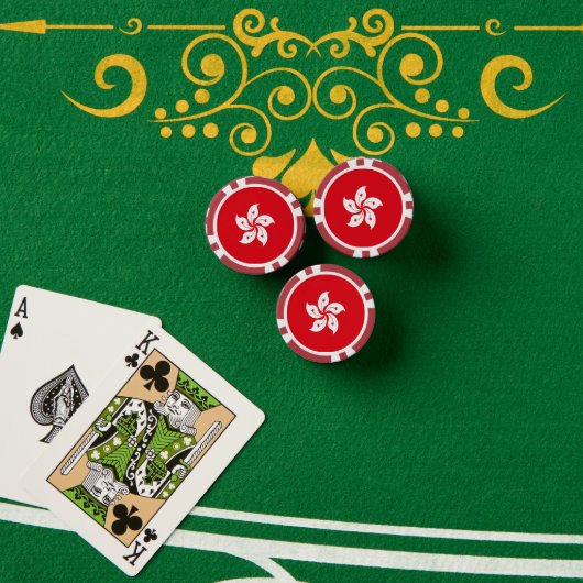 Flagge Hongkongs Pokerchips (Pokertisch (Stapel))