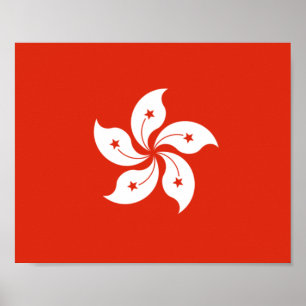 Flagge Hongkongs Poster