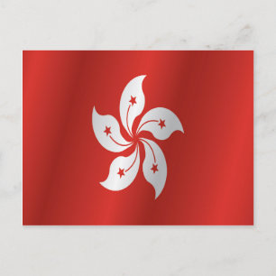 Flagge Hongkongs Postkarte