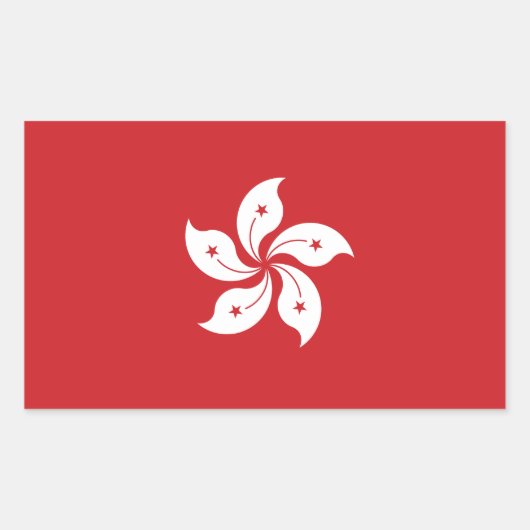 Flagge Hongkongs Rechteckiger Aufkleber (Vorderseite)