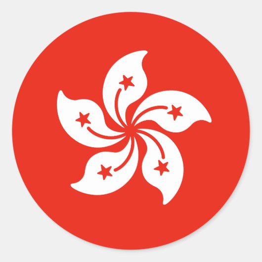 Flagge Hongkongs Runder Aufkleber (Vorderseite)