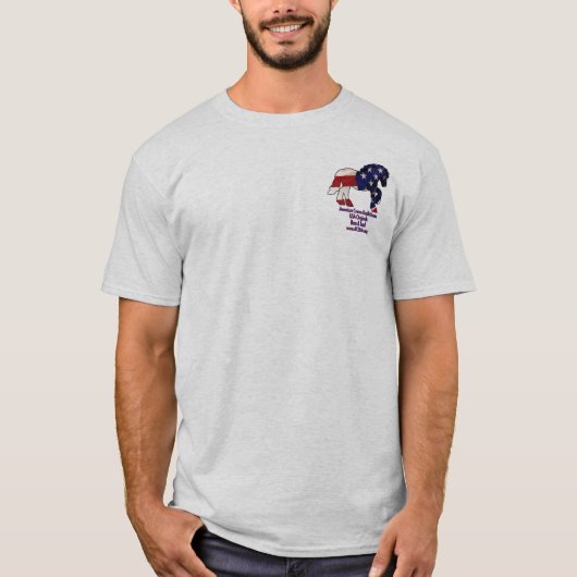 Flagge horse1, blaues Logo T-Shirt (Vorderseite)