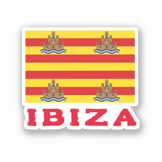 Flagge Ibiza, SPANIEN Aufkleber (Vorderseite)
