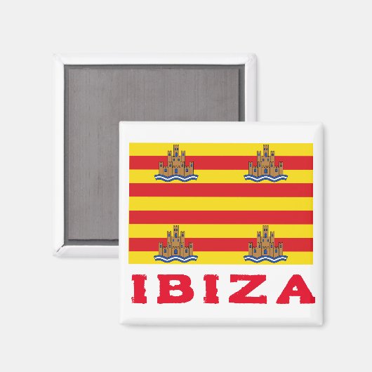 Flagge Ibiza, SPANIEN Magnet (Vorderseite/Rückseite)