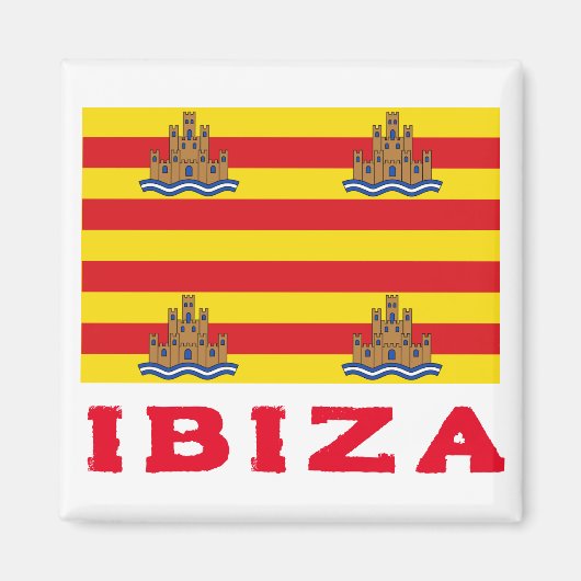 Flagge Ibiza, SPANIEN Magnet (Vorne)