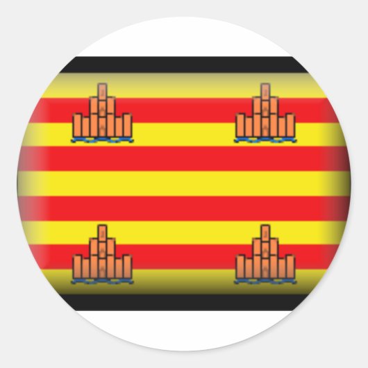 Flagge Ibiza Spanien Runder Aufkleber (Vorderseite)