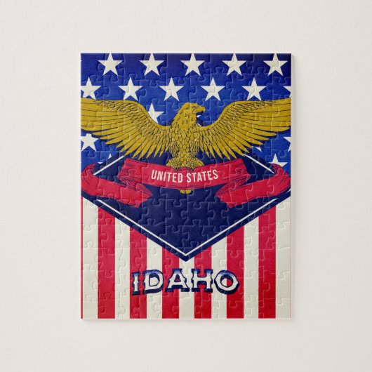 Flagge Idaho USA Puzzle (Vertikal)