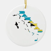 Flagge in der Karte der Bahamas Keramikornament (Vorne)