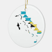 Flagge in der Karte der Bahamas Keramikornament (Links)