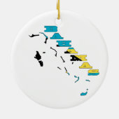 Flagge in der Karte der Bahamas Keramikornament (Hinten)