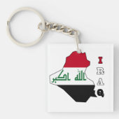Flagge in der Karte vom Irak Schlüsselanhänger (Vorderseite)