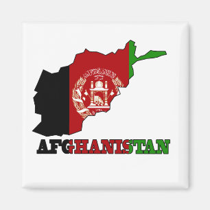 Flagge in der Karte von Afghanistan Magnet