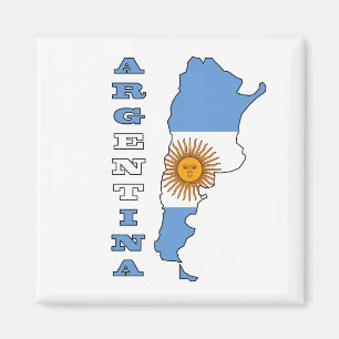 Flagge in der Karte von Argentinien Magnet