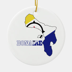 Flagge in der Karte von Bonaire Keramikornament