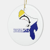 Flagge in der Karte von Bonaire Keramikornament (Links)