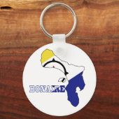 Flagge in der Karte von Bonaire Schlüsselanhänger (Vorderseite)