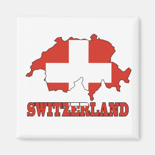 Flagge in der Karte von der Schweiz Magnet
