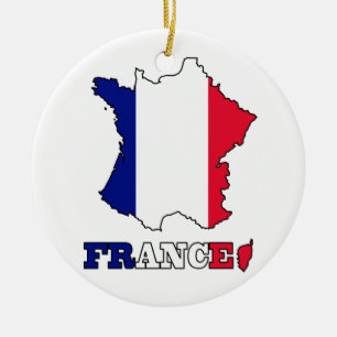 Flagge in der Karte von Frankreich Keramik Ornament