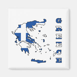 Flagge in der Karte von Griechenland Magnet