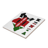 Flagge in der Karte von Kenia Fliese (Seite)